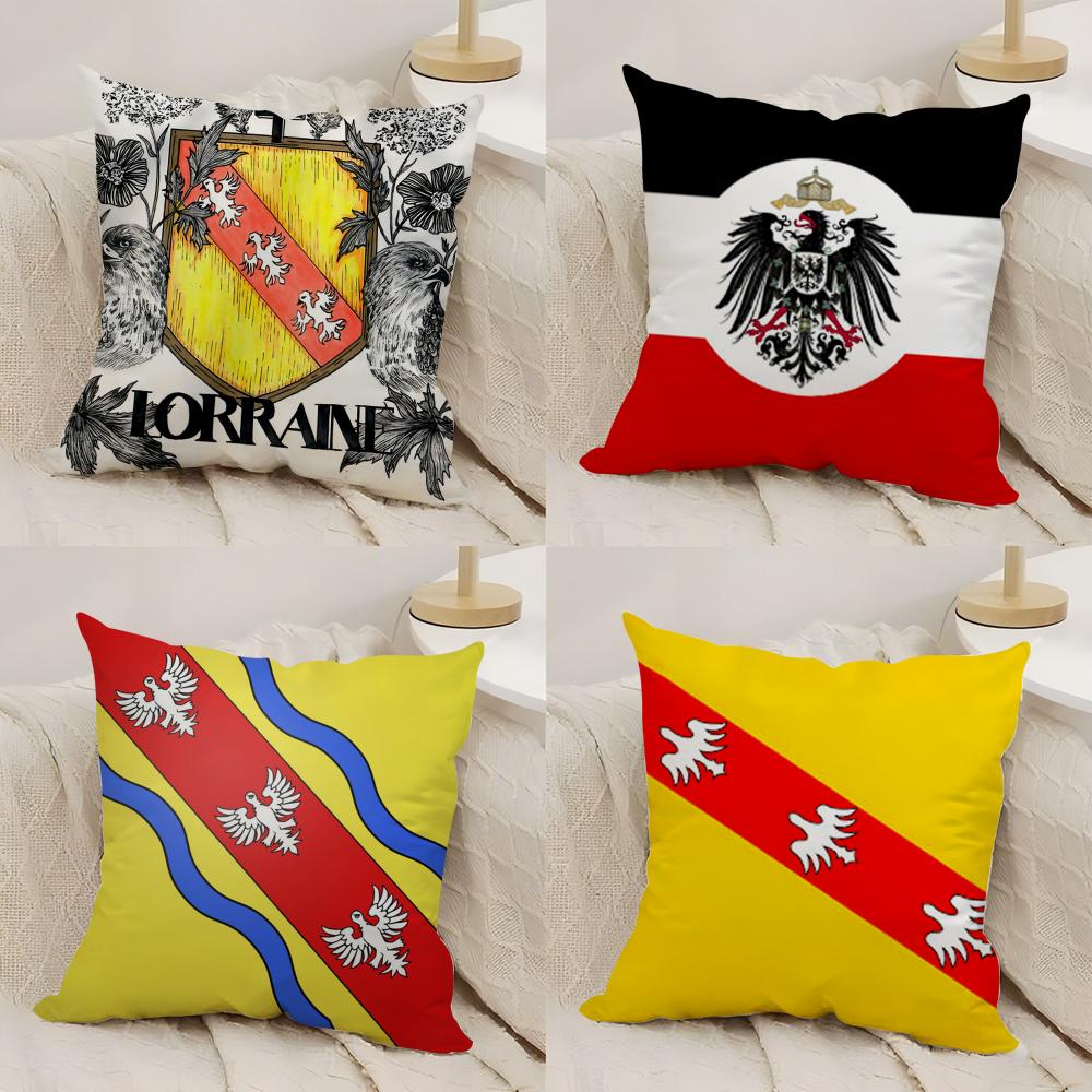 France Lorraine Region Cushion Cover Silky Short Plush Double-Sided Printed Pillow Case for Sofa All Seasons Home Decor Gift