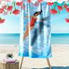 Woman In Striped Swimsuit Floating Beach Towel Quick-drying for Travel Outdoor Sports Jogging Beach and Swimming