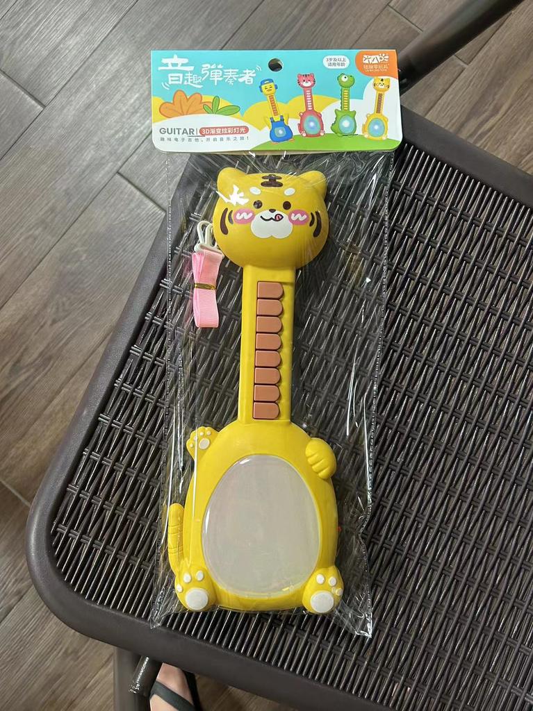 Children'S Lighting Edition Teaching Animal Paradise Cartoon Electronic Guitar Piano Early Education Enlightenment Interest Music Toys