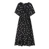 A Plus-size Women's V-neck Short-sleeved Polka Dot Dress with Pleated Summer Style