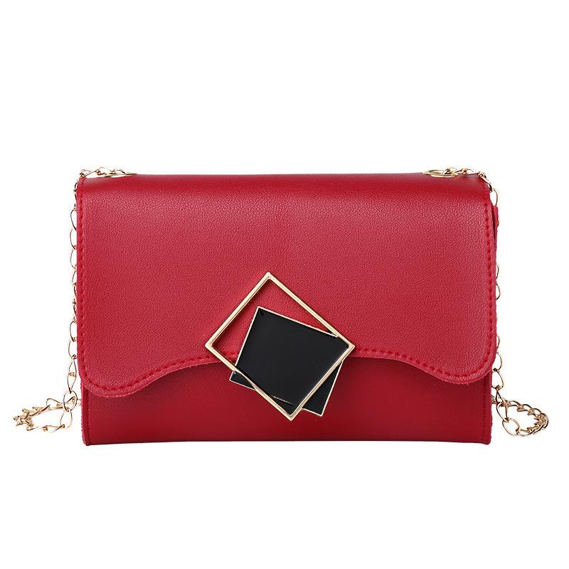 Autumn and Winter New Women's Messenger Bag Square Buckle Shoulder Chain Small Square Bag Small Bag