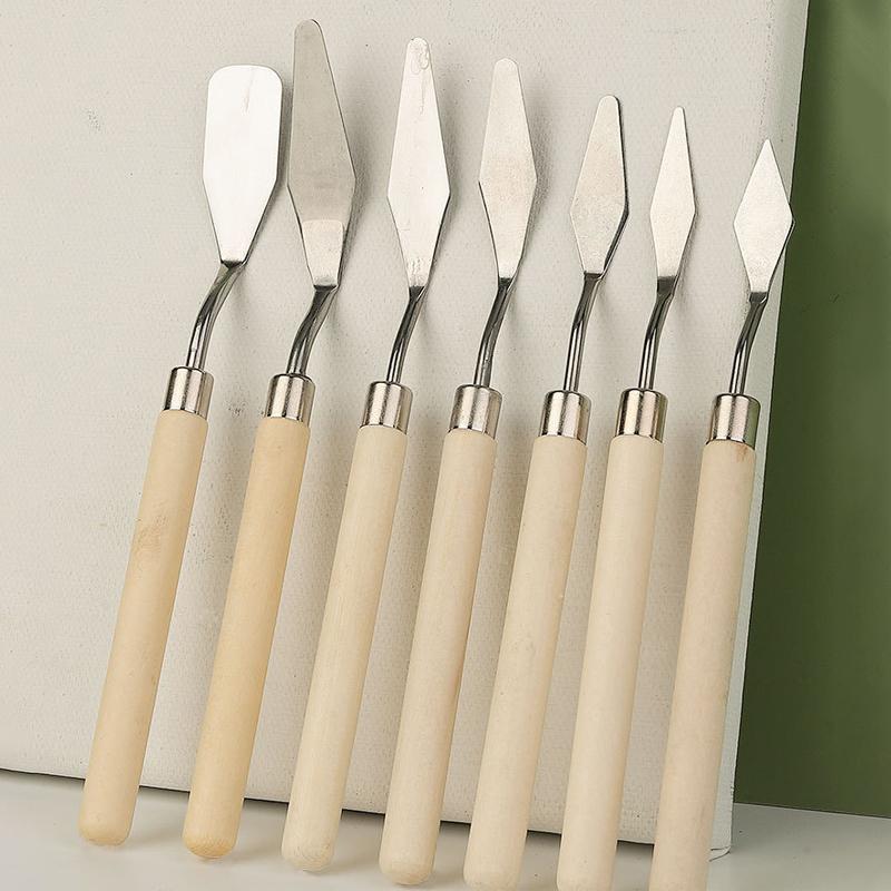 

7Pcs/Set Stainless Steel Oil Painting Knives, Artist Crafts Spatula, Palette Knife, Mixing Knife, Scraper Art Tools