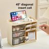 Multi-layer Drawer Type Household Storage , Office Transparent Large Capacity Cream Wind Stationery Storage Box