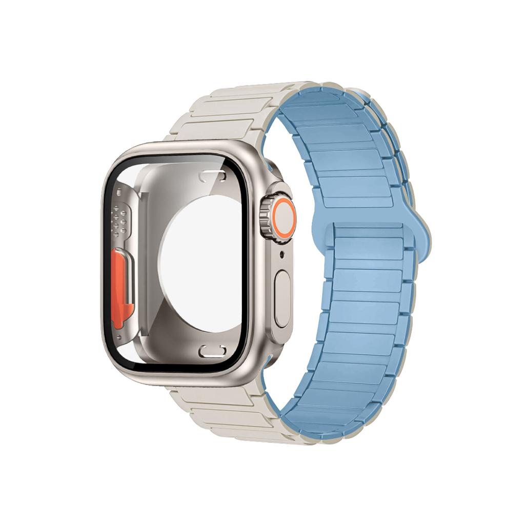 Magnetic Strap+Full Cover Case For Apple Watch S11 10-46/42mm 45 44 40 41mm Frame+Bracelet For Iwatch Series 11 10 9 8 7 6 SE
