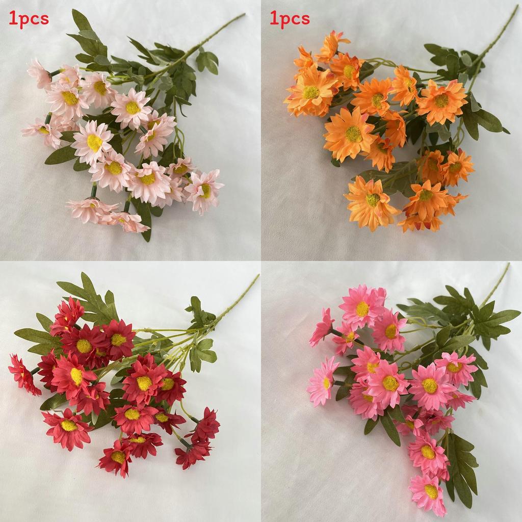Polish Chamomile 2 Silk Fake Flowers For Photography Props Home Decoration