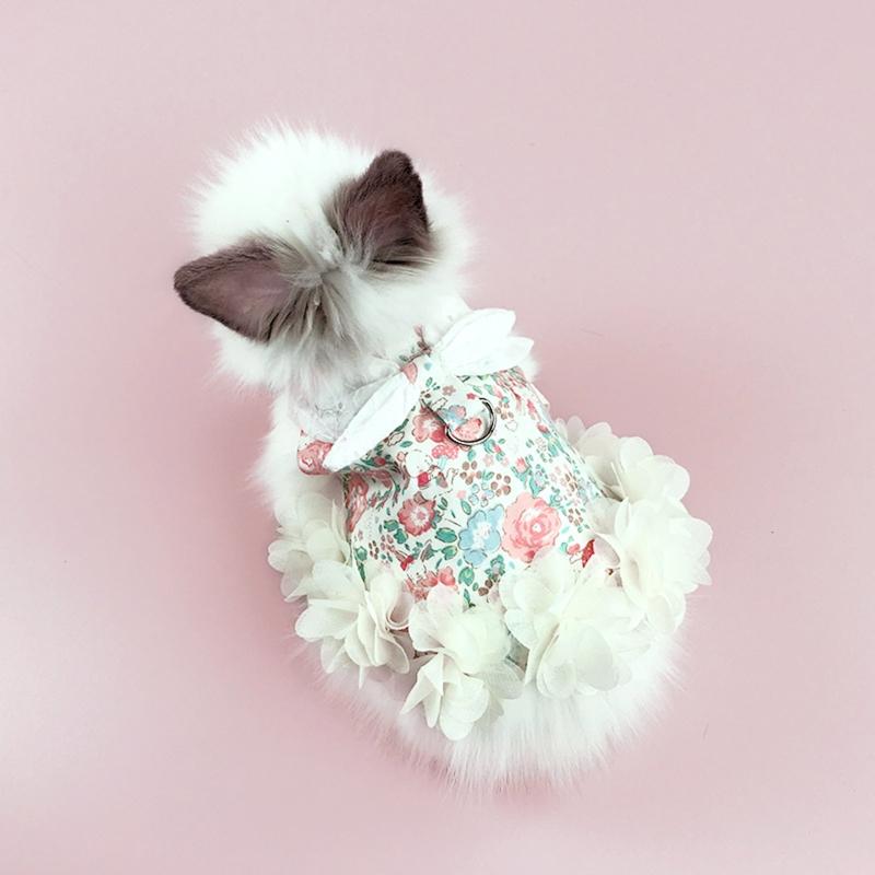Pet Rabbit Dress Breathable Small Animal Harness Vest and Leash Set Escape Proof Cute Costume for Small Hedgehog Hamster