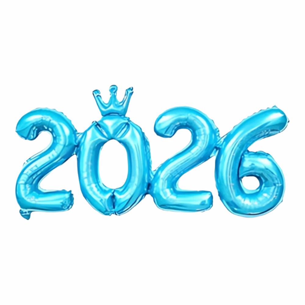 Crown 2026 Number Foil Balloons New Year Navidad 2026 Eve Party Decoration Party Supplies 16in Christmas Decorations Photo Prop