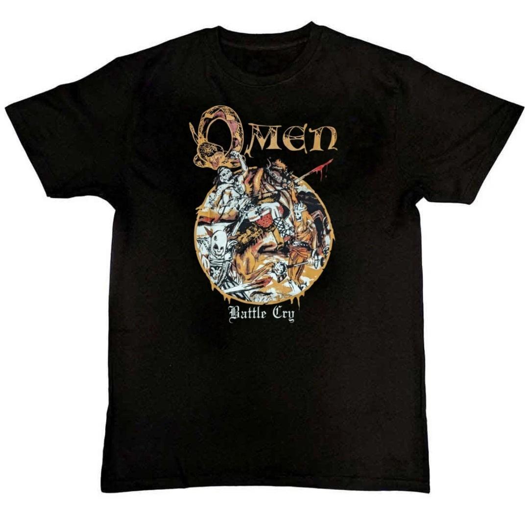 Omen- Battle Cry Band Graphic Print Mens T-Shirt S