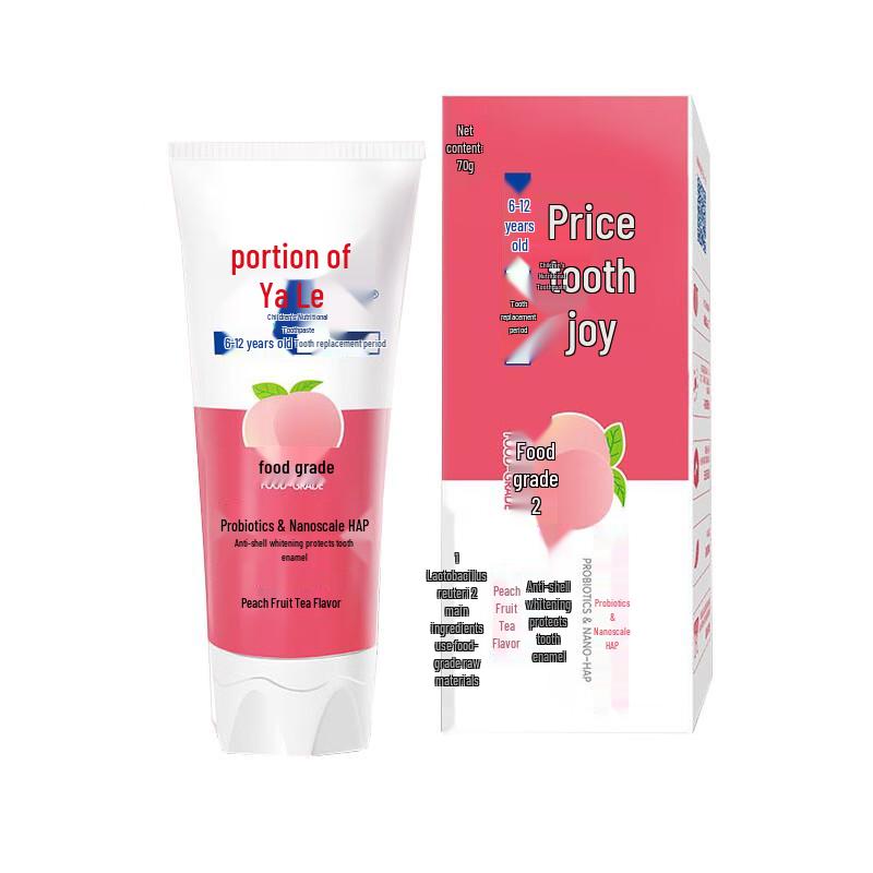 YaYaLe Kids Toothpaste for Changing Teeth, Peach Flavor, 10-Pack