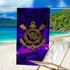 Sport Club Football Crest Printed Beach Towel, Super Soft Microfiber, Perfect Gift Birthday, for Pool, Beach, Travel, for family and friends