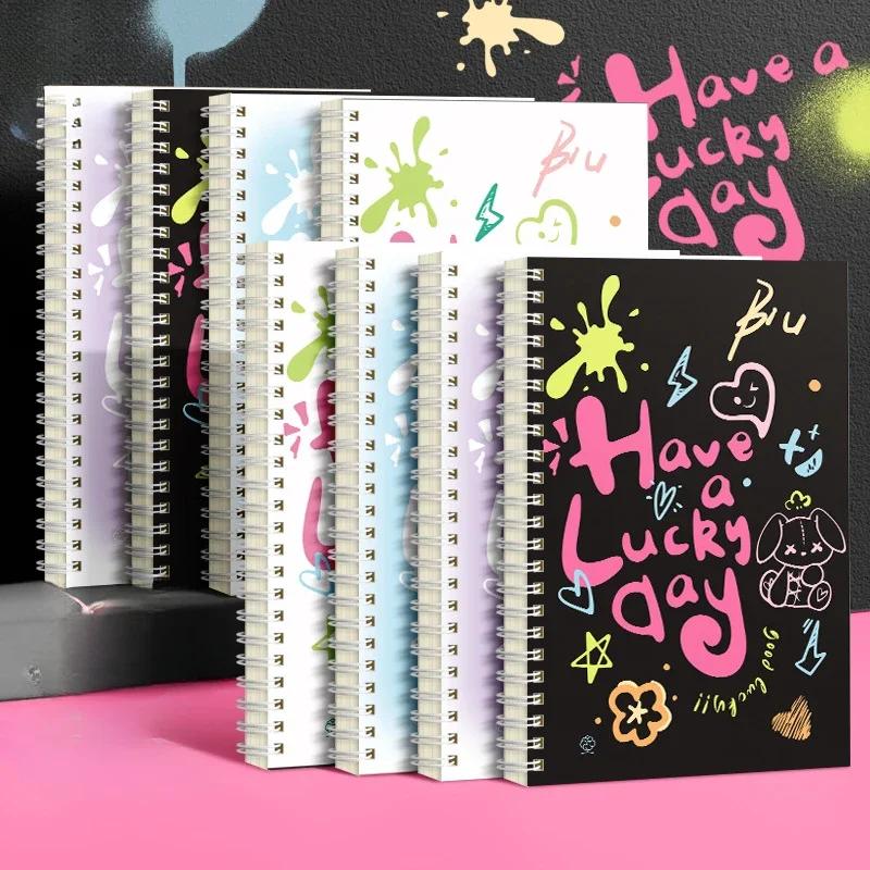 A5 Coil Notebook Graffiti Nice Big Notebook Cute Coil Notebook Student Notebooks and Journals Office Accessories Daily Planner