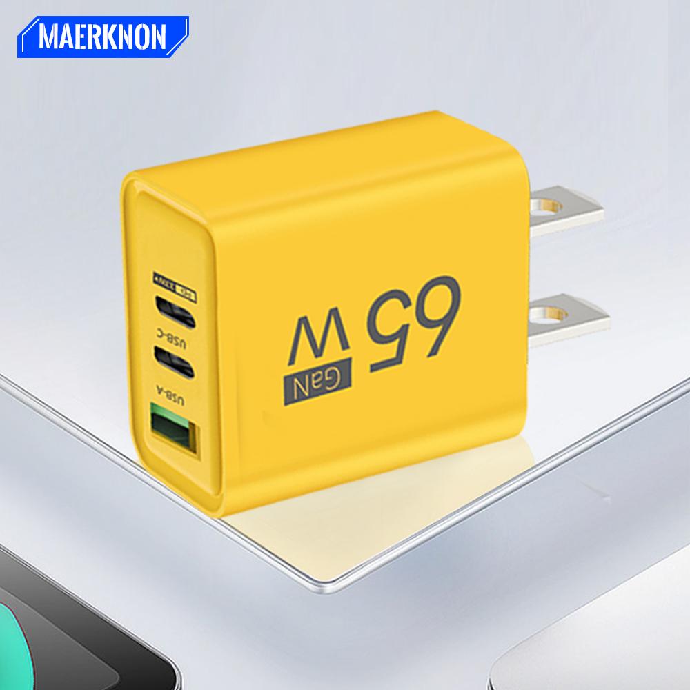 Total 65W GaN USB C Charger Fast Charging Type C Mobile Phone Adapter For iPhone  Quick Charge 3.0 EU/US Plug Wall Charger