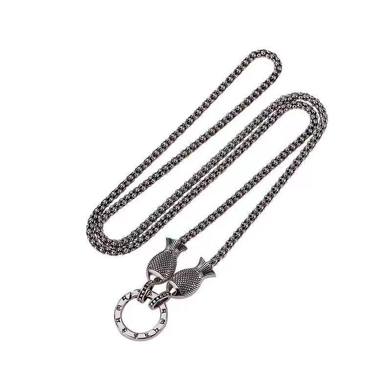 Vintage S925 Sterling Silver Oxidized Popcorn Chain Necklace for Men & Women