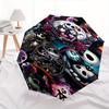 1 Auto Open Jack Skellington, Sally Themed Colorful 8-rib Portable Umbrella for Men and Women, A Compact Commuting Companion Suitable for Da