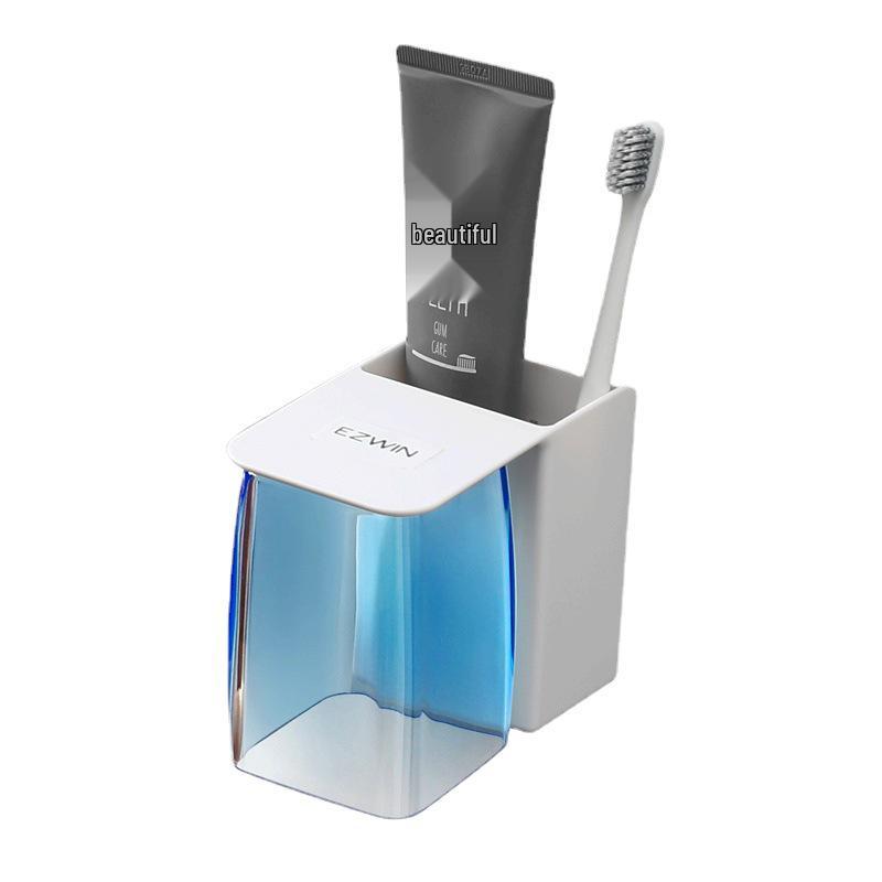 Magnetic Wall-Mounted Toothbrush and Mouthwash Cup Holder Set