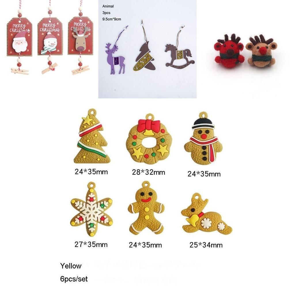 Colecție de Ornamente de Crăciun Frumos Lucrate Manual cu Designuri Unice din Feutru și Lemn pentru Decorarea Casei