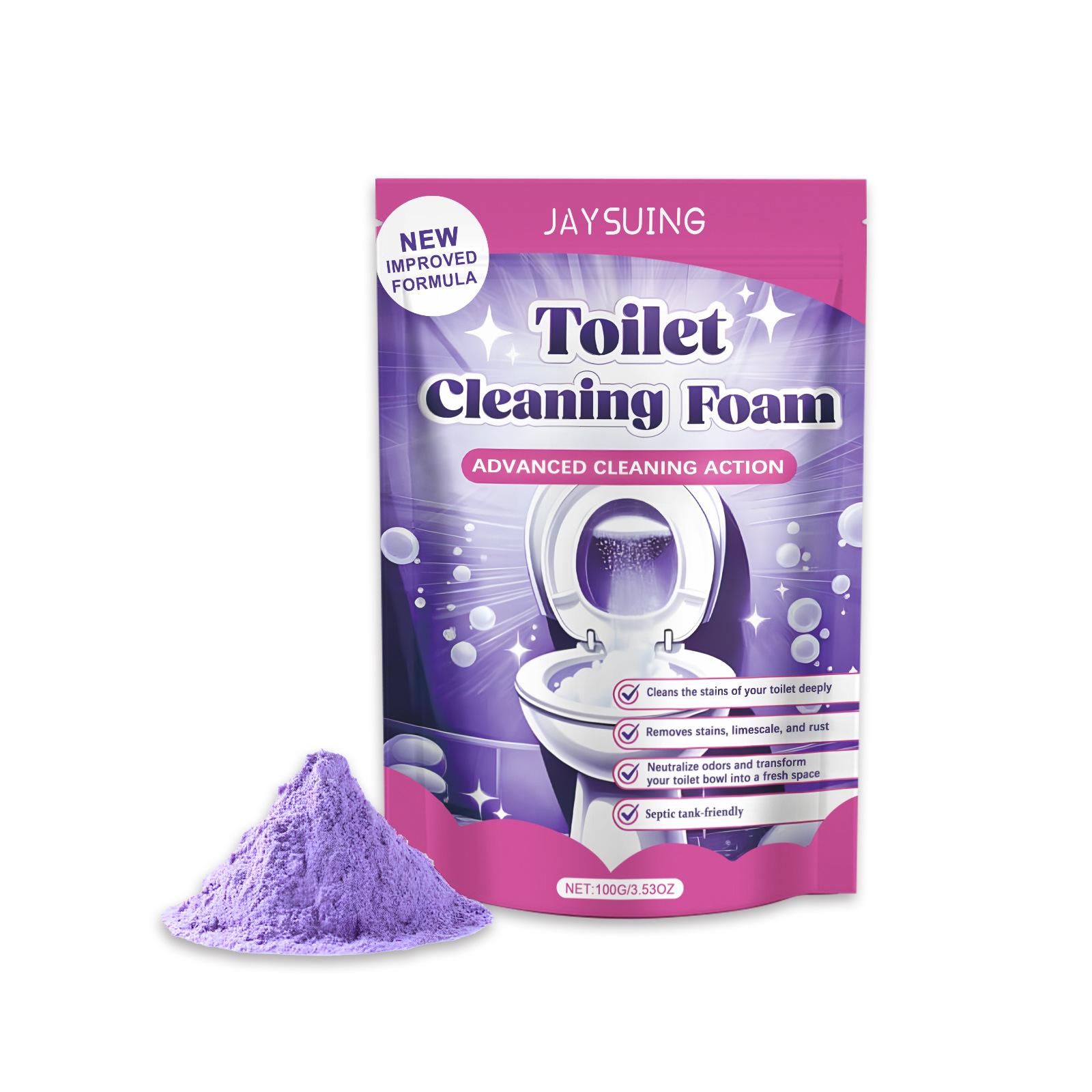 Jaysuing Toilet Clean Faom of Household Products Deep Clean Efficient Dissolution Remove Yellow Stubborn Stains Deodorant Powder 100g