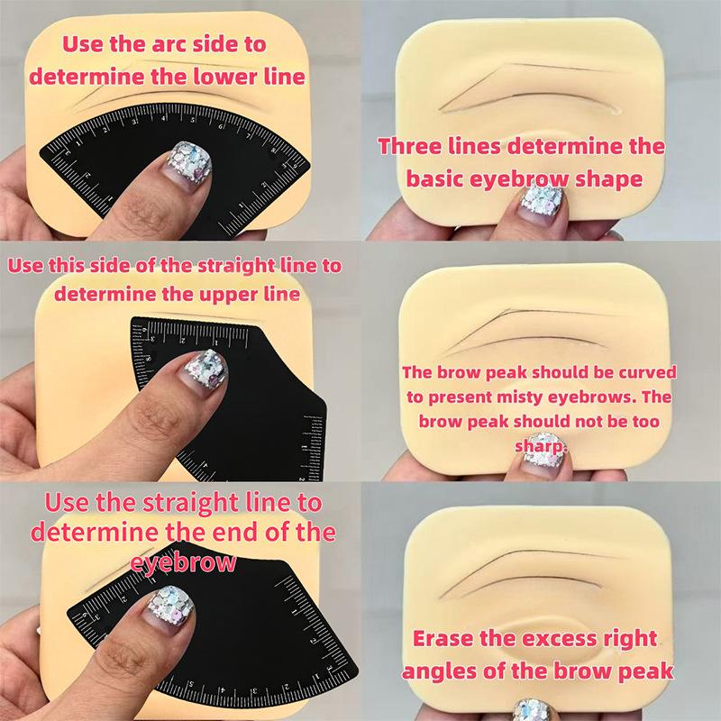 Stainless Steel Fast Drawing Eyebrow Design Ruler Microblading Mapping Tool Shaping Permanent Makeup Drawing Guide Ruler Tattoo