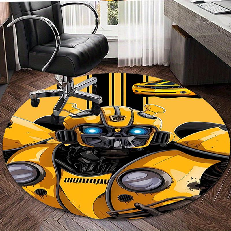 1pc Bumblebee5 Design Printed Area Round Carpet for Bedroom Living Room Home Decor Rugs Mat Non Slip Mat Rug for Bedside