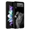Pouzdro na telefon s divokými zvířaty Lva pro Samsung Galaxy Z Flip3 Flip4 Flip5 Skořepina pro Z Flip 3 Flip 5 4 5G Černý tvrdý skládací kryt