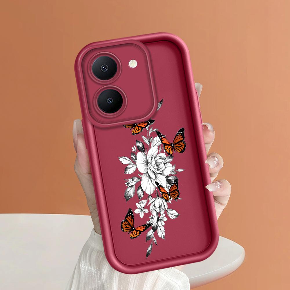 Weiche Silikon-Quadratleitern-Cartoon-Muster Vollständiger Kameraschutz Stoßfeste Hülle für iPhone Infinix Tecno Vivo