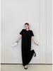 61035# Stylish Women's Over-the-Knee Slimming T-Shirt Dress - Simple, Modern, Short-Sleeved, and Loose-Fitting