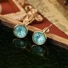 Vintage Minimalist Ice Cracked Stone Hemispherical Women's Light Luxury New Enamel Earrings Are Unique And Exquisite