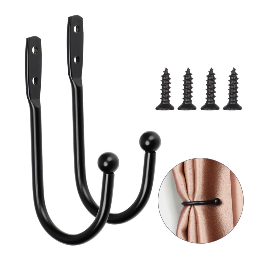 Back U Shaped Curtain Loop Holder Wall Hanger Curtain Holder Curtain Holdback Mounted Metal Hooks