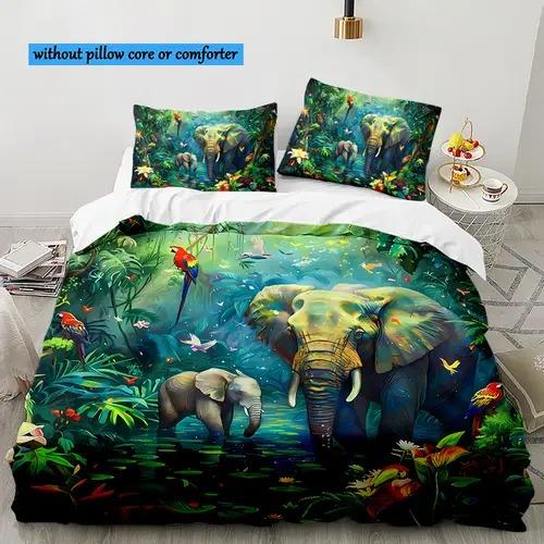 Comforter Elephant Elephant Background Theme Suitable For Children Kids And Adults Soft Warm And Breathable