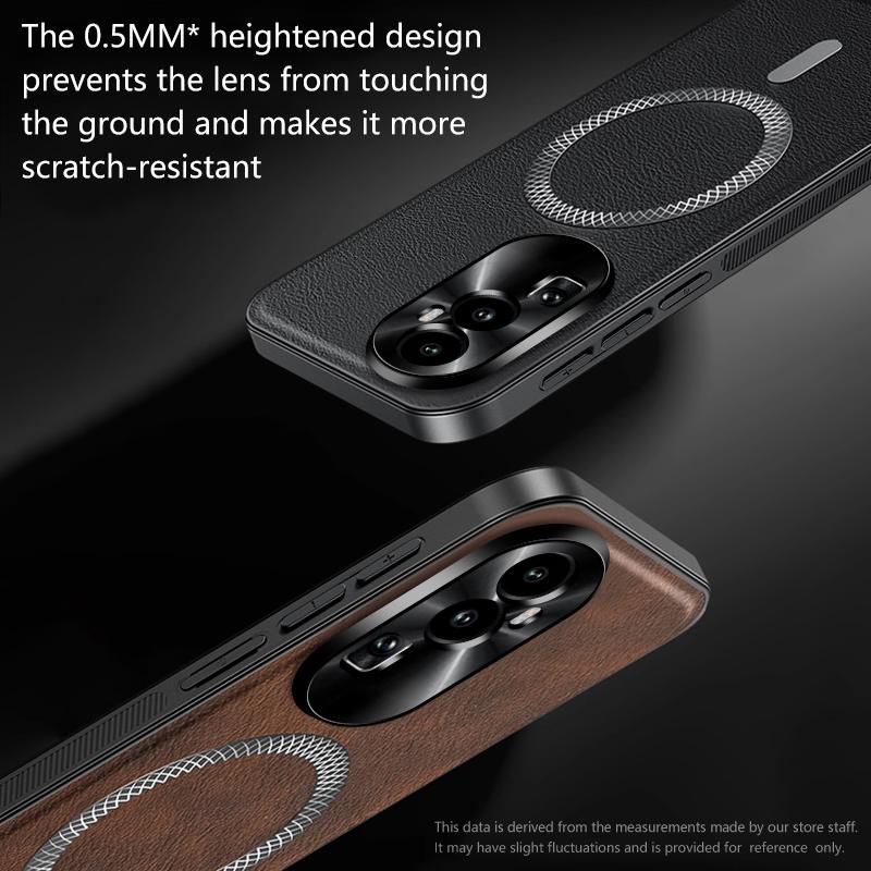 For Oppo Reno 10 Pro Case Magnetic Elegant Leather Wear-Resistant Lens Fully Covered Non-Slip Grip Edge Cover Shell