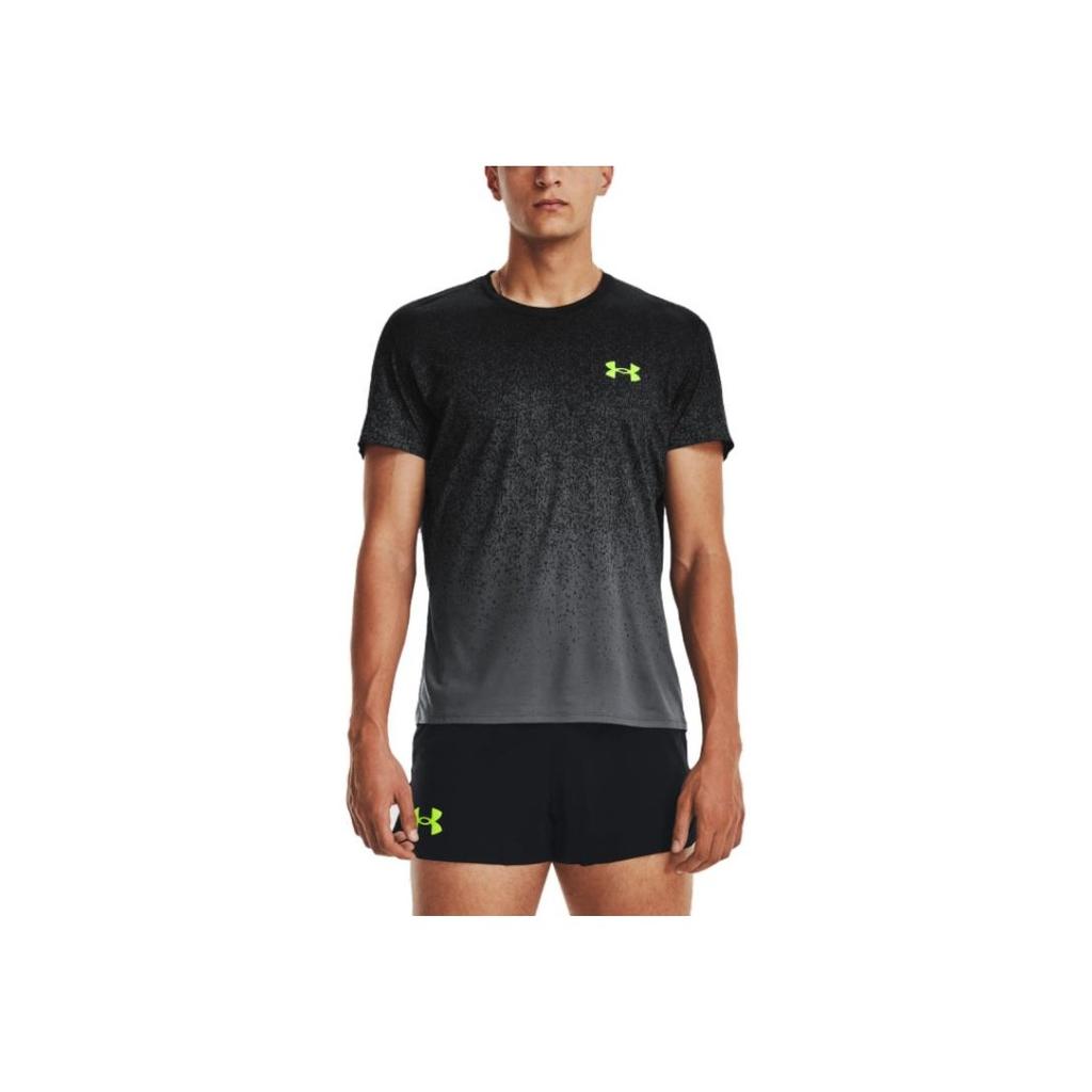 Under Armour UA Rush Gradient Logo Print Crew Neck T-Shirt Men Tops Black 1378403-002