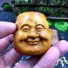 Chinese style cliff cypress  wood carving with four sided Buddha decorations of joy, anger, sorrow, and music People expression