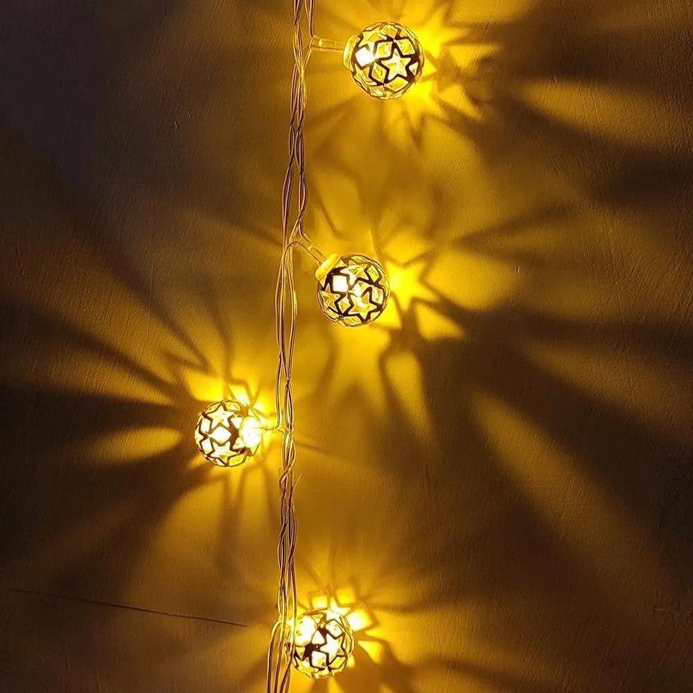 Metallkugel-Lichterkette zur Dekoration - 5m, 10LED, Kugel-LED-Lichterkette für Heimdekoration, Weihnachtslichter für LED-Lichter