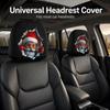 2Pcs Elastic Car Headrest Cover Soft Car Head Pillowcase  Christmas Decoration