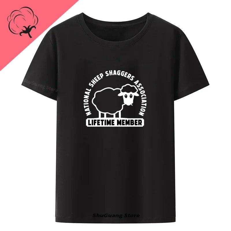 Винтажная футболка SHEEP SHAGGERS ASSOCIATION, футболка с принтом, топы с буквами, милые футболки с рисунком, одежда унисекс, Wo, хлопковая футболка L