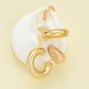 New 4PCS Vintage Punk Thick Ear Cuff for Women Geometric Gold Color CCB Twisted C Shape Waterdrop Earrings Sets Earclips Jewelry