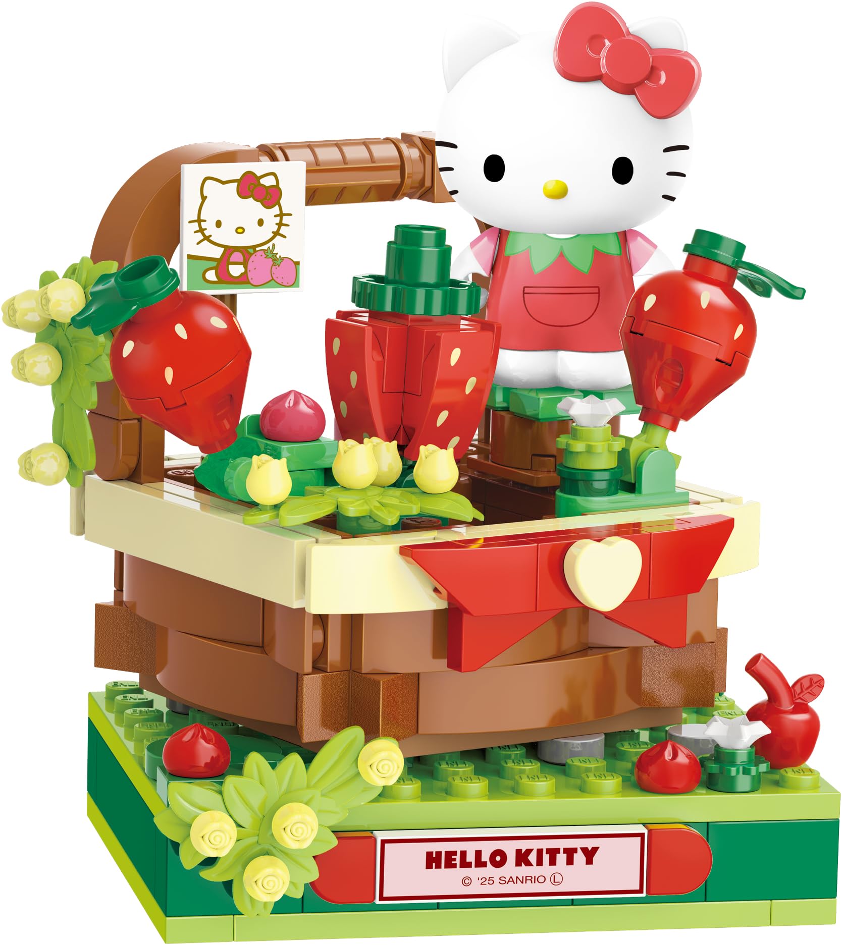 

Onda Sanrio Hello Kitty Корзинка с клубникой KEEPPLAY Образовательная игрушка для сборки sb01 Кубики, Дети, Требуется, Милый, Пластик,