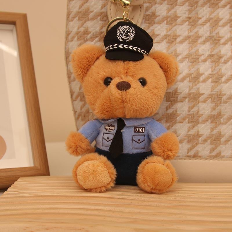 Police bear doll cute firefighter officer reflective cycling suit plush toy gift traffic police bear doll