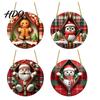 Unique Holiday Souvenir Gifts Double-sided Acrylic Christmas Hanging Ornaments Xmas Cartoon Snowman/Penguin/Gingerbread Man/Santa Claus Indoor