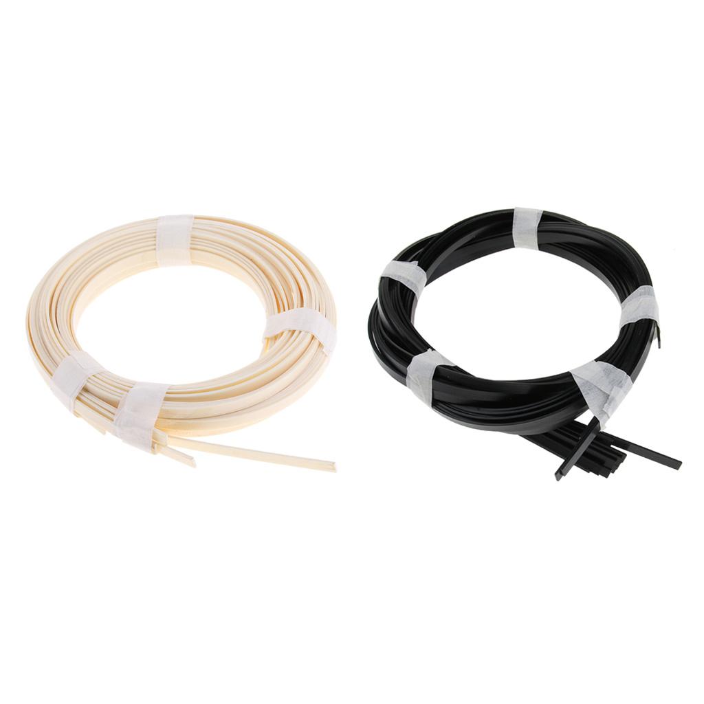 10 pcs ABS Acoustic Guitar Binding Purfling Strip Body Edge Anti-bump Purfling Strip for Acoustic Guitar 1650 x 7 x 1.5mm