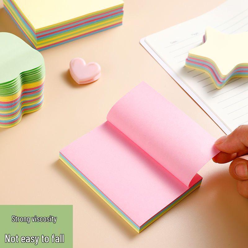Creative Colorful Heart-shaped Sticky Notes Memo Pad for Students
