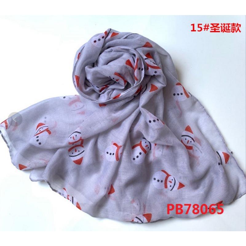 Christmas red and green snowman print Bali yarn scarf medium and long sunscreen beach towel pattern scarf