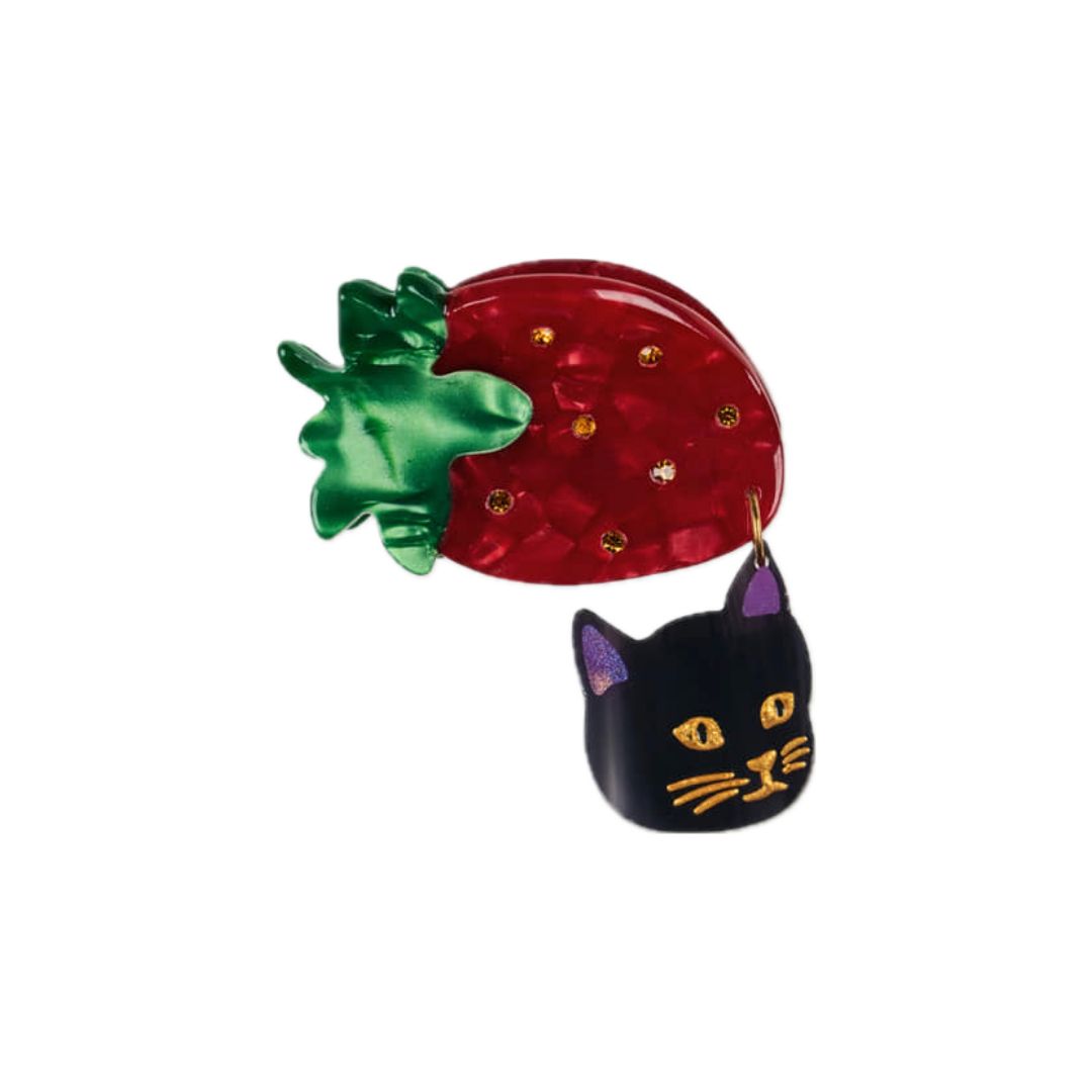 socks appeal NAT hair clip strawberry cat red