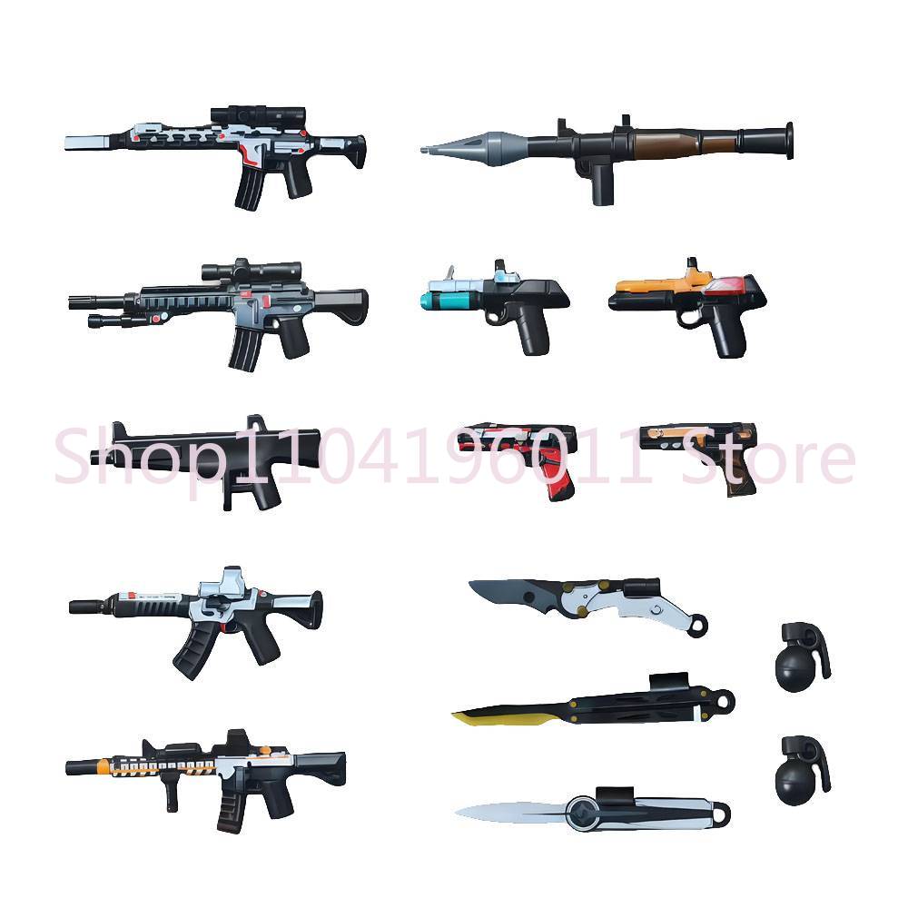MOC UV Printing Military Building Blocks Accessories Soldier Figures Special Forces Army Sniper Police Bricks Toy Children Gift