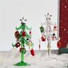 1 Conjunto Enfeites de Árvore de Natal de Vidro Contemporâneo Artesanal Miniaturas Papai Noel, Boneco de Neve, Estatuetas Festivas Decoração de Mesa para Natal