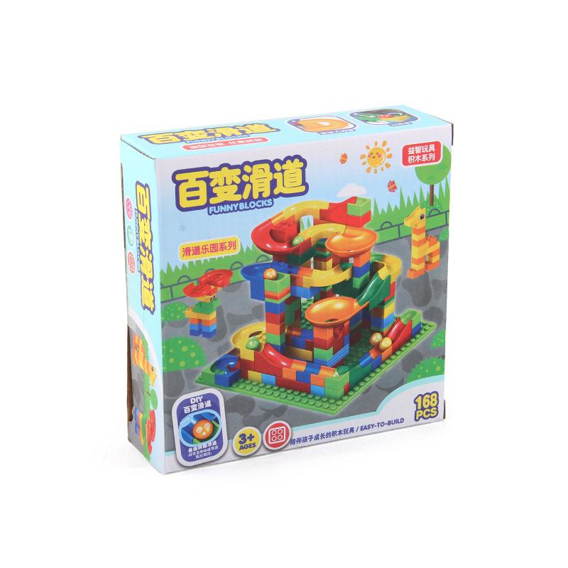 Children'S Changeable Slide Assembly Building Block Ball Building Block Track 1668Pcs Particle Slide Park Building Toys