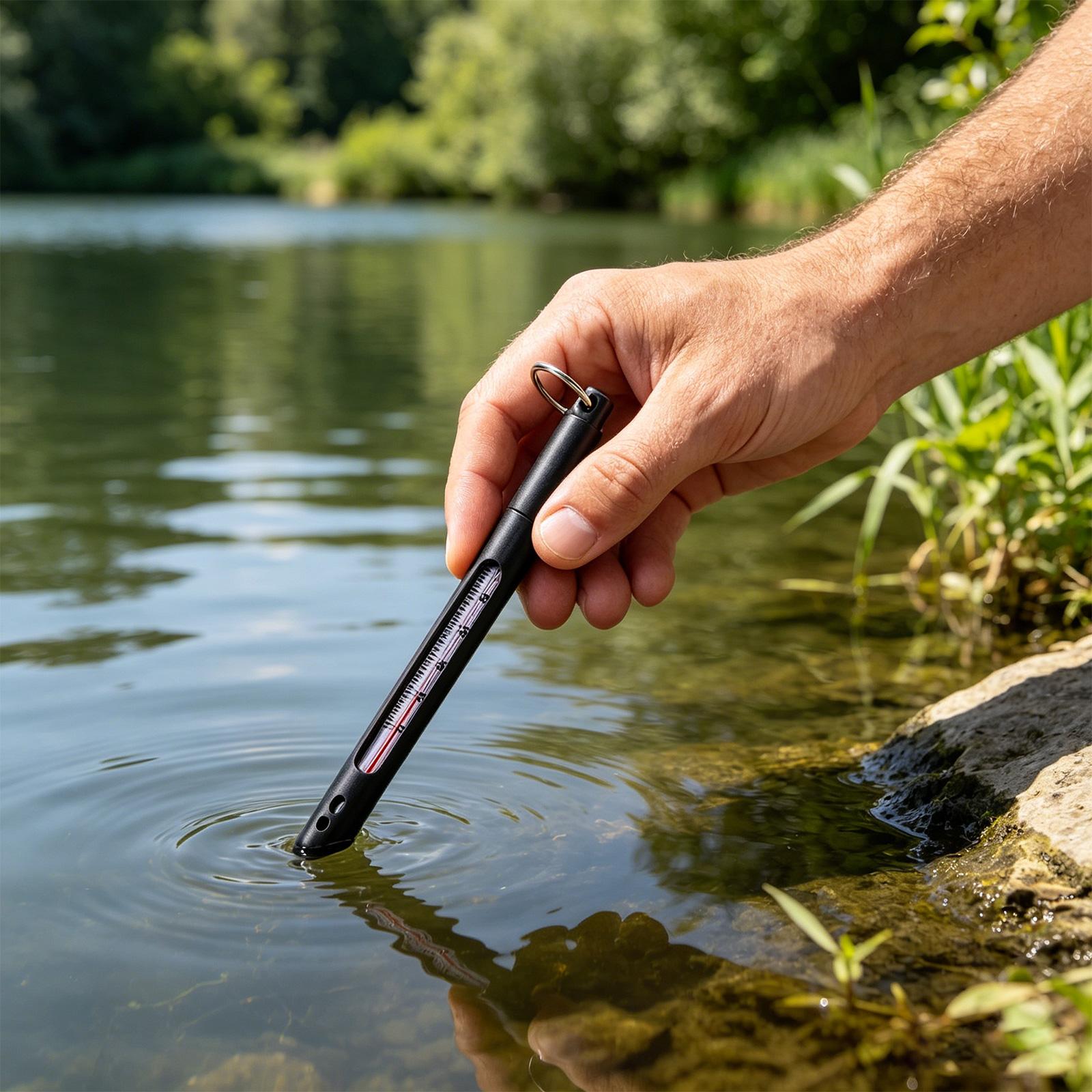 Water Stream Thermometer ABS High Sensitivity Fish Tank Water Thermometer Water Temperature Gauge for Fishing Lake River Stream China Mainland