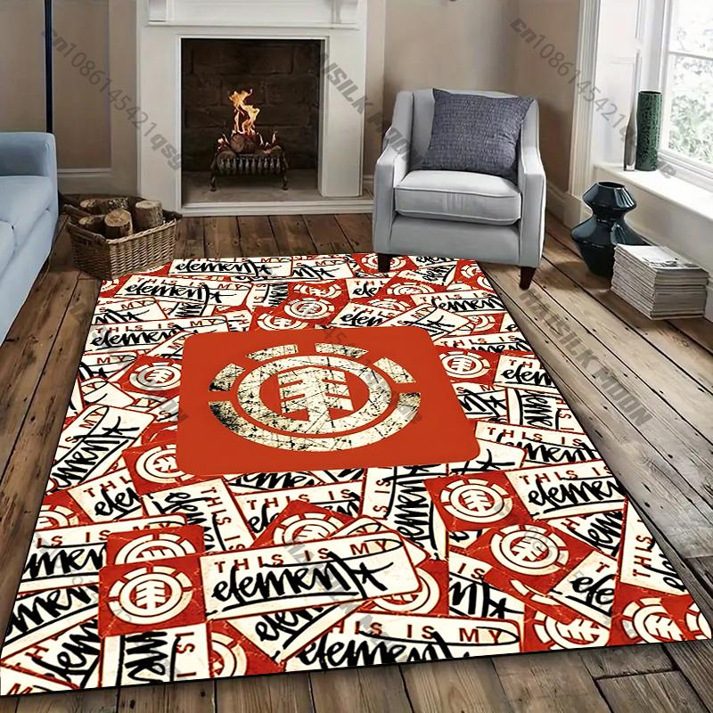3D E Element Skateb0ards Boardsport Logo Themed Printed Carpet Modern Bedroom Living Room Sofa Decorative Rug Non Slip Mat Gift