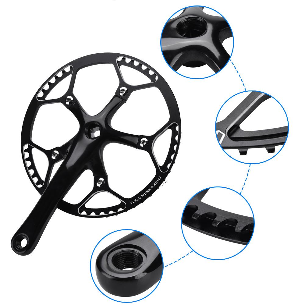 Mountain Bike Aluminum Alloy Hollow Integral Single Speed Crank Set Arm Repair Accessory