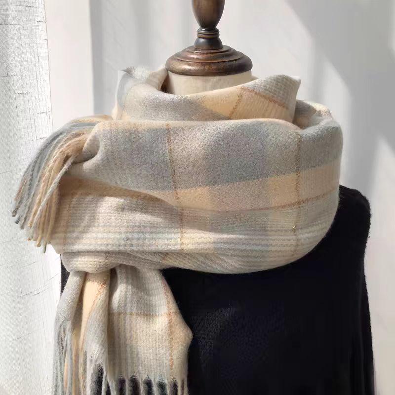 Rainbow Candy Beans Ideas Atmosphere Yarn New Korean Version Scarf Women's Winter Sweet Tassel Warm Imitation Cashmere Scarf